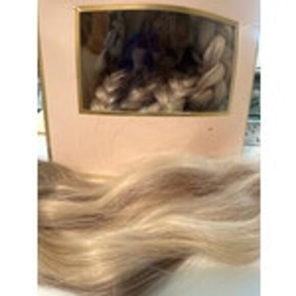 BELLAMI Silk Seam 20” 180g Pearl Blonde Highlight Clip In Hair Extension Beachy - Picture 12 of 14